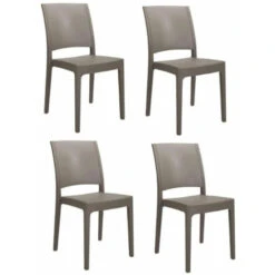 KIT 4 SEDIE POLIPROPILENE CUCINA BAR RISTORANTE SEDIA INTERNO ESTERNO TORTORA FL