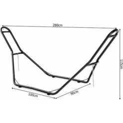 DREAMADE Supporto Per Amaca In Ferro, Base Per Amaca Regolabile, Struttura Di Sostegno Per Amaca Per Arredo Giardino, Terrazzo, Balcone, Da Campeggio -VIDAXLI NEGOZIO 94131853 5