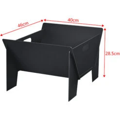 Nova Braciere Aperto Da Esterno Camino Portatile Di Forma Quadrata Elegante Nero -VIDAXLI NEGOZIO 94576566 3