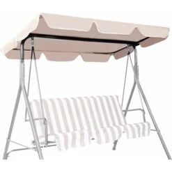Giantex Copertura Di Ricambio Universale Per Dondolo, Tettuccio Tetto Di Ricambio Per Dondolo Da Giardino Per Esterno (196 X 109 Cm, Beige)
