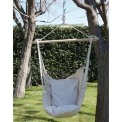 SEDIA DONDOLO CON TRAVERSA VIESTE PAPILLON NATURALE