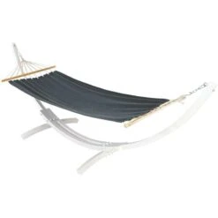 Nova Amaca Con Struttura In Legno Regolabile 320cm Vari Colori Disponibili Colore : Bianco E Grigio