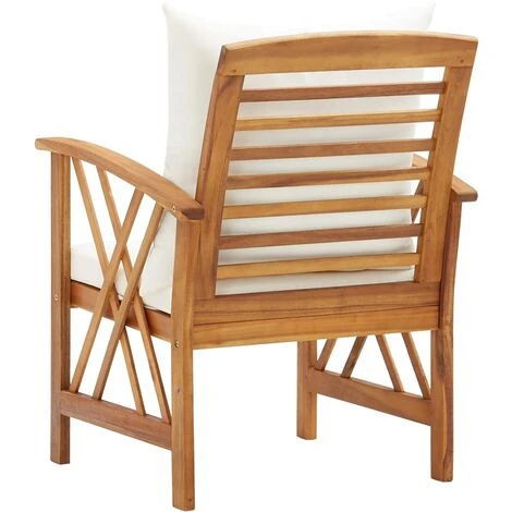 Nova Set Da 2 Robuste Sedie Da Esterni In Legno Di Acacia Con Cuscino Vari Colori Colore : Bianco 5 Nova Set Da 2 Robuste Sedie Da Esterni In Legno Di Acacia Con Cuscino Vari Colori Colore : Bianco - immagine 5