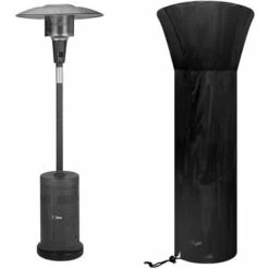 Copertura Per Riscaldatore Per Esterni Per Impieghi Gravosi Copertura Per Riscaldatore Tessuto Oxford 210D Impermeabile Antivento Protezione Per Riscaldatore UV Copertura Per Riscaldatore Nero （226 X