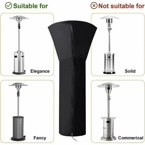 Copertura Del Riscaldatore Del Patio, Coperture Del Riscaldatore Esterne Impermeabili Rotonde Nere, Copertura Del Riscaldatore Del Patio Di Protezione Del Riscaldatore Del Patio, 226x89x48 CM 5 Copertura Del Riscaldatore Del Patio, Coperture Del Riscaldatore Esterne Impermeabili Rotonde Nere, Copertura Del Riscaldatore Del Patio Di Protezione Del Riscaldatore Del Patio, 226x89x48 CM - immagine 5