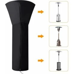Copertura Del Riscaldatore Del Patio, Copertura Del Riscaldatore Esterno Impermeabile Rotonda Nera, Protezione Del Riscaldatore Del Patio Copertura Del Riscaldatore Del Patio, 226x85x48 CM ， -VIDAXLI NEGOZIO 97431537 5