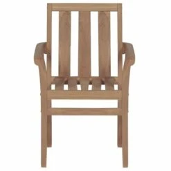 Sedie Da Giardino Impilabili Con Cuscini 4 Pz Massello Di Teak -VIDAXLI NEGOZIO 98403507 5