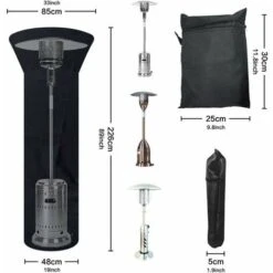 Copertura Per Riscaldatore Per Esterni Per Impieghi Gravosi Tessuto Oxford 210D Copertura Per Riscaldatore Protettiva Antivento Impermeabile Antivento Nera (226 X 85 X 48 Cm) Adatta Per Una Varietà Di -VIDAXLI NEGOZIO 99780878 4
